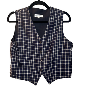 Navy plaid waist coat size medium vest